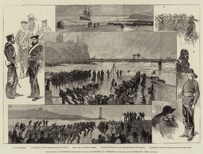 The Duke of Edinburgh Inspecting Naval Volunteers at Tynemouth, Shields, and Sunderland by Charles Auguste Loye